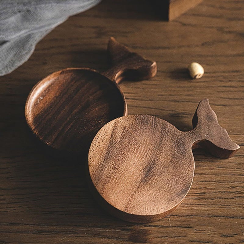 Acacia Wood Fish Shaped Sauce Dish Japanese Style Dipping Plate for Kimchi Snacks - Image 3