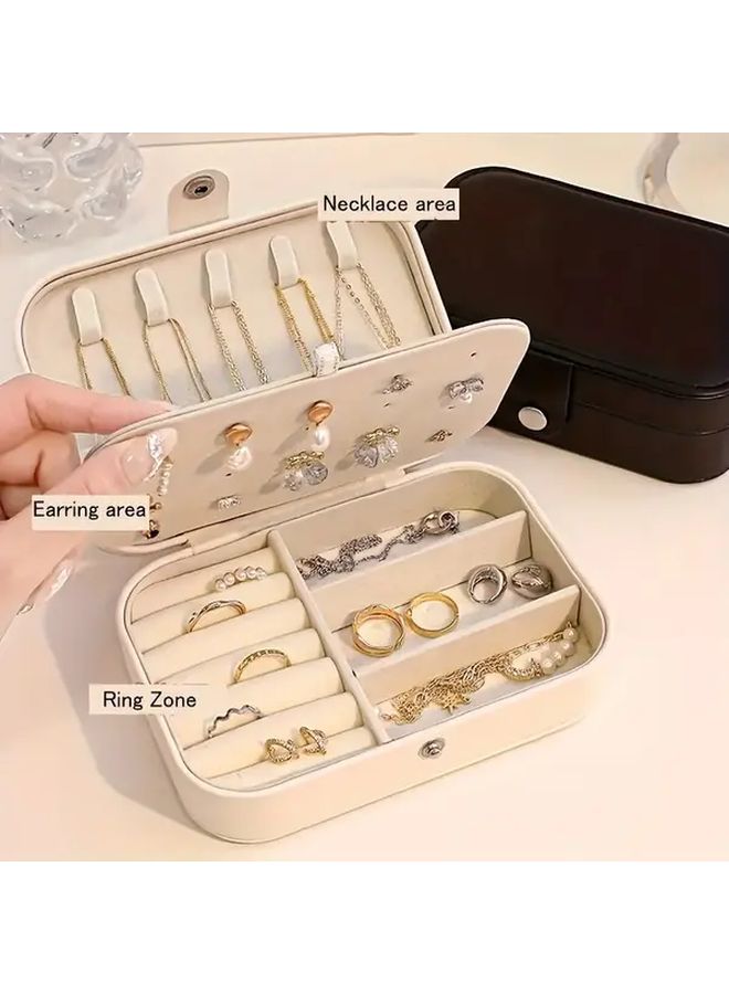 Blue Jewelry Box Organizer With Multi Compartment Storage For Women - Image 5