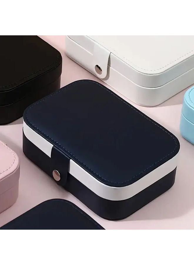 Blue Jewelry Box Organizer With Multi Compartment Storage For Women - Image 4