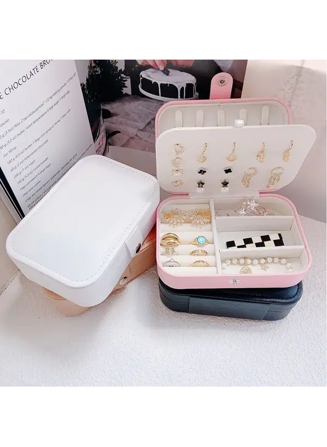 Blue Jewelry Box Organizer With Multi Compartment Storage For Women - Image 1