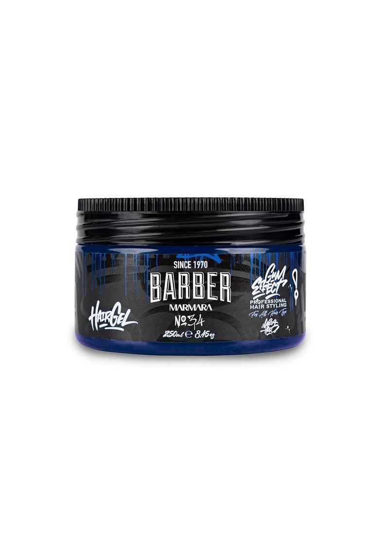 barber marmara BARBER MARMARA No.34 Hair Styling Gel 500 ml – Men's Hair Gel – Strong Hold – No Gluing and No Residue – Alcohol Free – Fresh Fragrance – Hair Gel – Wet Hair Look – Rubber Effect  - Image 2