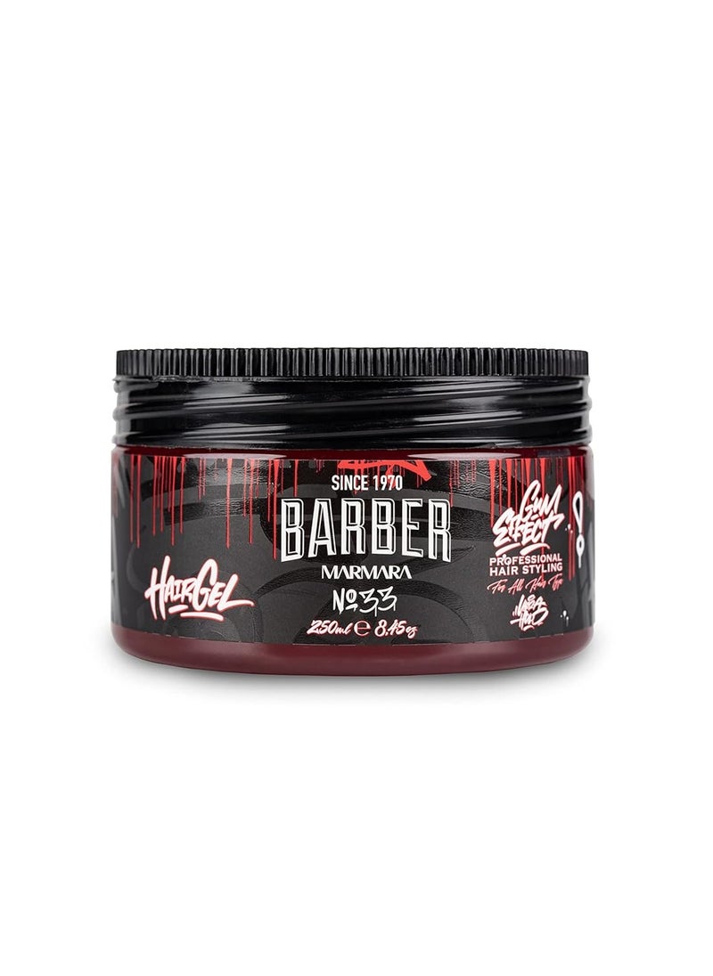 barber marmara BARBER MARMARA No.34 Hair Styling Gel 500 ml – Men's Hair Gel – Strong Hold – No Gluing and No Residue – Alcohol Free – Fresh Fragrance – Hair Gel – Wet Hair Look – Rubber Effect  - Image 3