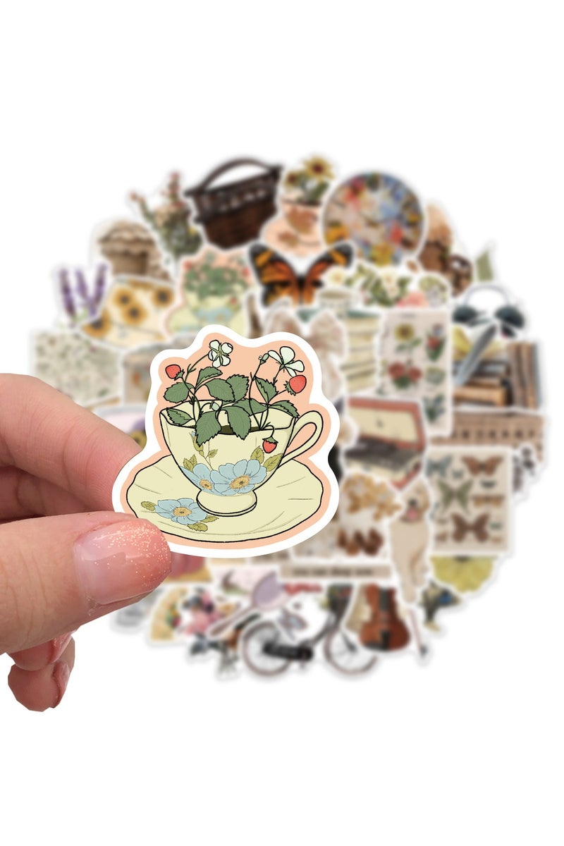 قوس قزح أورينبو 50 قطعة من ملصقات الفينيل الكلاسيكية القديمة لأجهزة الكمبيوتر المحمولة والكمبيوتر المحمول، مجموعة ملصقات جميلة وحنينية لزجاجة المياه ولوح التزلج والجيتار والسيارة والصدمات والأمتعة - Image 4