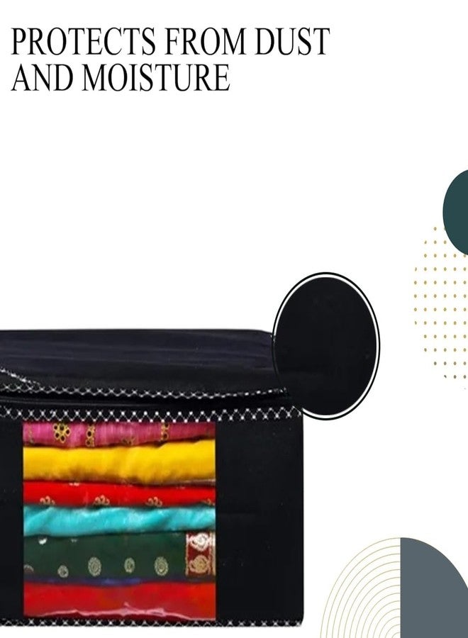 SHAPING FABRIC غطاء ملابس من قماش غير منسوج 90 غرام/متر مربع مع نافذة شفافة وسحاب معدني مزدوج - عبوة من 4 قطع | حقيبة تخزين ملابس مقاومة للغبار للساري، والبدلات، والسترات، والقمصان SCXLRL1582493517524148524060 - Image 2