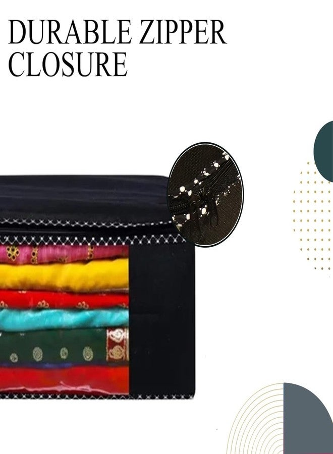 SHAPING FABRIC غطاء ملابس من قماش غير منسوج 90 غرام/متر مربع مع نافذة شفافة وسحاب معدني مزدوج - عبوة من 4 قطع | حقيبة تخزين ملابس مقاومة للغبار للساري، والبدلات، والسترات، والقمصان SCXLRL1582493517524148524060 - Image 4