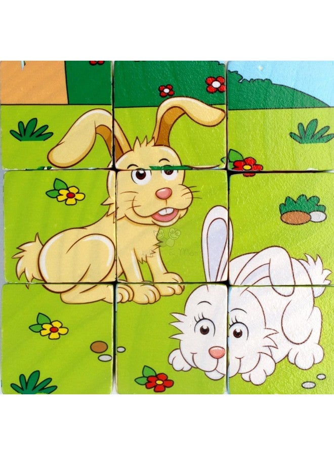 Trinkets & More Trinkets & More - 3D Animal Block 6 Face Puzzle Wooden Cube Jigsaw 9 Pieces With Storage Tray 3+ Years (Wild Animals), Baby  - Image 5