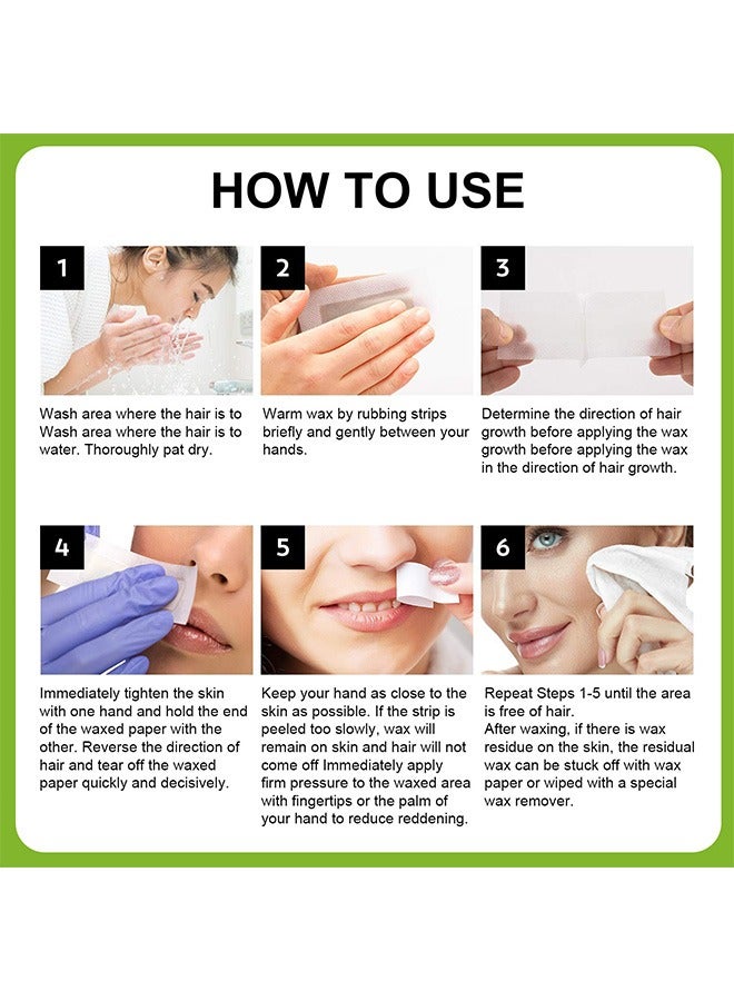 SUMAX Wax Strips for Hair Removal, Double Sides Facial Body Wax Strips, Waxing Kit with 30 Face Wax Strips and 4 Calming Oil Wipes - Image 5