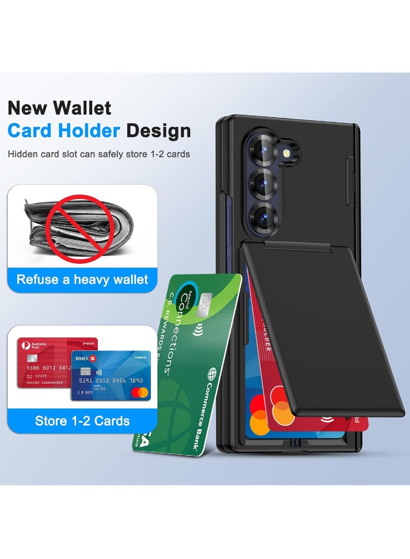Rock Pow Flip Case for Samsung Galaxy Z Fold 7, Hidden Card Slot Wallet Case, Card Holder Dual-Layer Design Heavy Duty Protection Shockproof Phone Case - Image 3