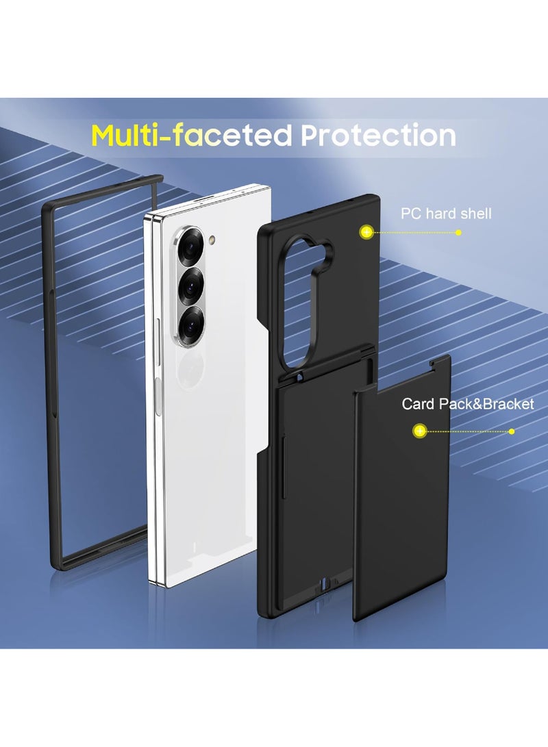 Rock Pow Flip Case for Samsung Galaxy Z Fold 7, Hidden Card Slot Wallet Case, Card Holder Dual-Layer Design Heavy Duty Protection Shockproof Phone Case - Image 2