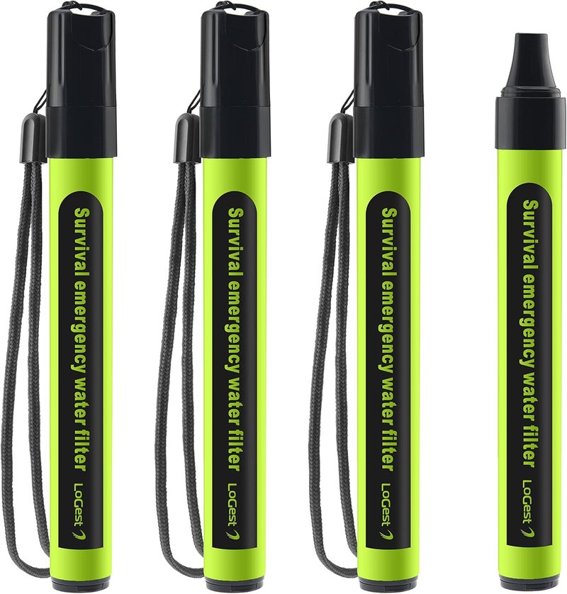 Logest 4 Pack Water Filter Straw - Water Purifying Device - Portable Personal Water Filtration Survival - for Emergency Kits Outdoor Activities and Hiking - Water Filter Camping Travel Survival Backpacking - Image 1