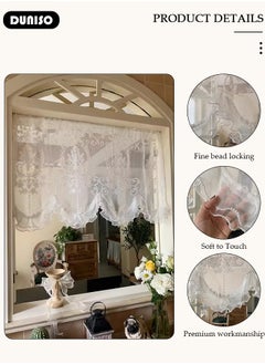 White Sheer Curtains, Country House Bistro Curtain, 80*65CM Short Curtains One Piece, No Drilling Required, Easy to Install, Window Kitchen Curtains for Café, Kitchen, Living Room and Decoration - pzsku/ZB7532BE71AFCDDF41047Z/45/_/1731461250/f1db02bc-8add-482a-8e27-20ca2d305047