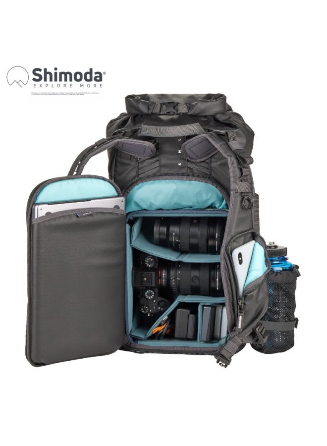 Shimoda Camera Bag, American Tenmoku Professional Outdoor Travel Adventure Camera Bag, Yidong Action X25v2 Small Size, Mirrorless Camera Inner Liner Set, Carbon Black, 520-118 - Image 1