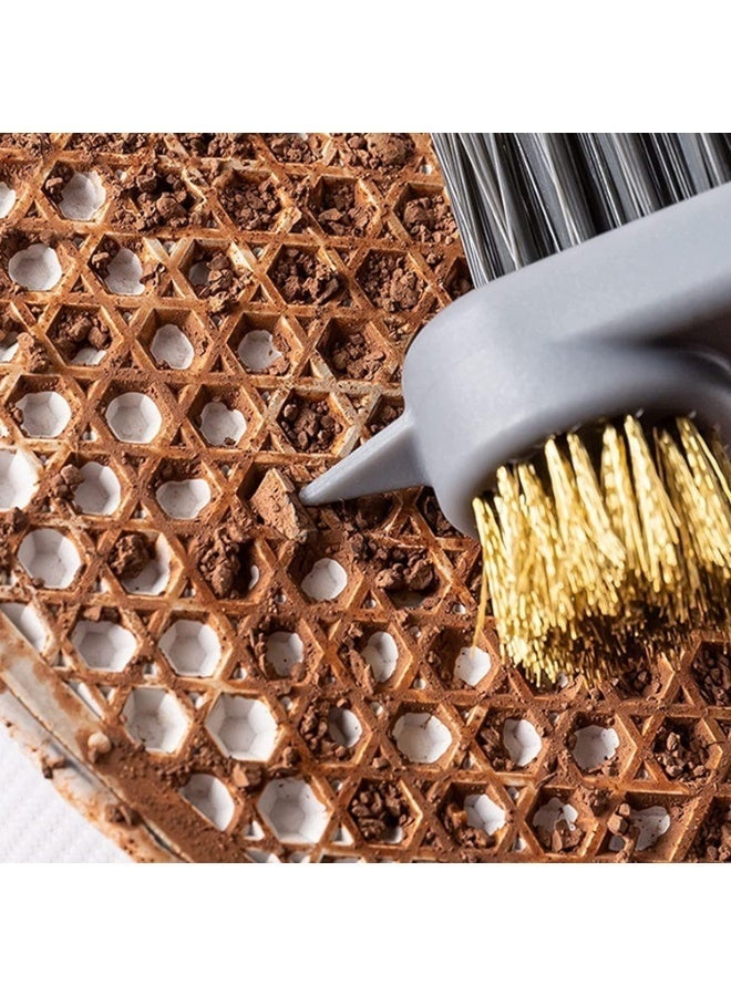 فرشاة تنظيف أحذية متعددة الوظائف ذات طرفين - شعيرات من الألياف الدقيقة والسيليكون والصلبة والفولاذ - مقبض مريح لتنظيف عميق للأحذية الرياضية والقماشية والجلدية والبيضاء - أداة تنظيف منزلية - Image 5