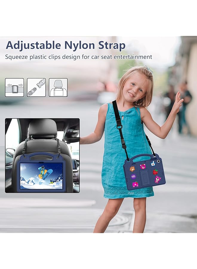 erorex Kids Case Compatible With Honor Pad X8 10.1 Inch 2022 Pad X8 Lite Huawei Matepad Se 10.1 Inch 2022 Matepad T10S T10 Enjoy Tablet 2 10.1 Inch Handle Stand Shoulder Strap Navy Blue-B  - Image 4