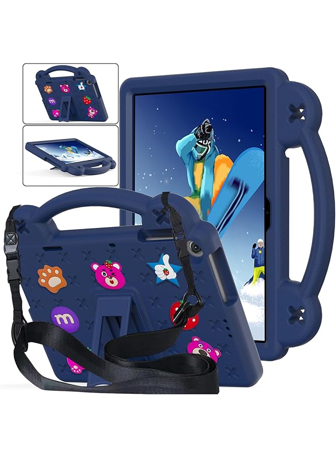 erorex Kids Case Compatible With Honor Pad X8 10.1 Inch 2022 Pad X8 Lite Huawei Matepad Se 10.1 Inch 2022 Matepad T10S T10 Enjoy Tablet 2 10.1 Inch Handle Stand Shoulder Strap Navy Blue-B  - Image 1