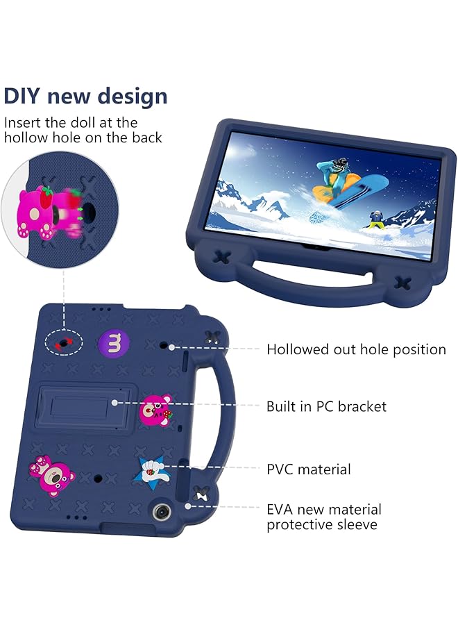 erorex Kids Case Compatible With Honor Pad X8 10.1 Inch 2022 Pad X8 Lite Huawei Matepad Se 10.1 Inch 2022 Matepad T10S T10 Enjoy Tablet 2 10.1 Inch Handle Stand Shoulder Strap Navy Blue-B  - Image 3