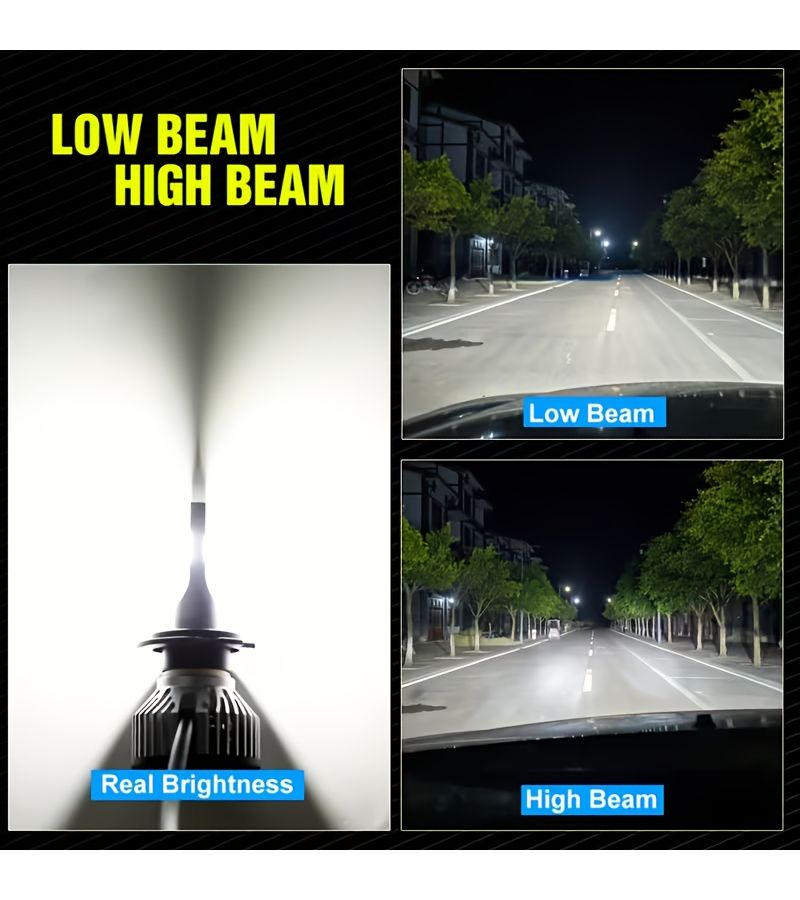 2 قطعة لمبات LED H4 HB3 9003 سطوع 600% 6500K لمبة سيارات عالية الطاقة 50000 لومن 12 فولت - Image 3