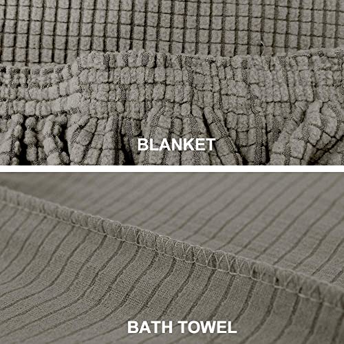 Styleys Dining Chair Cover Slipcovers, Jacquard Chair Seat Protector Removable Washable Spandex Kitchen Chair Covers for Dining Room, Set of 6, Light Grey, JLMC09 - Image 3