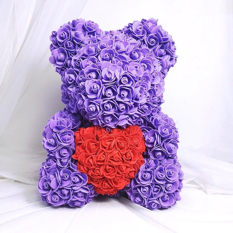 Y&D Light-Up Hugging Bear with Forever Rose - Artificial Flower Gift Box for Valentine's Day, Anniversaries - Image 4