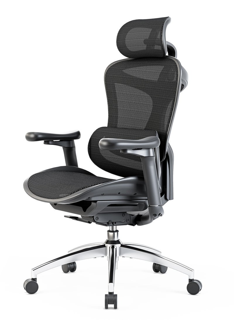 SIHOO Doro C300 Ergonomic Office Chair with Ultra Soft 3D Armrests, Dynamic Lumbar Support for Home Office Chair, Adjustable Backrest Desk Chair, Swivel Big and Tall Office Chair(Black) - Image 1