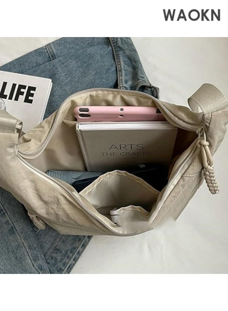 WAOKN Hobo Bag for Women Men Crescent Shoulder Bag Retro Nylon Canvas Crossbody Bag Slouchy CorduroyBag Purse - Image 4