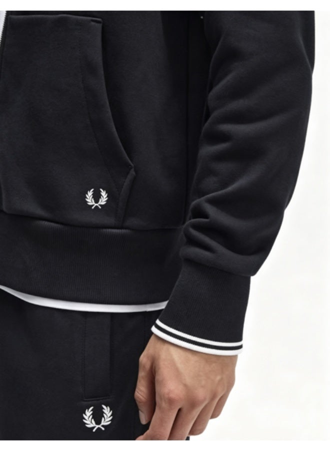 FRED PERRY Zip-up Long Sleeve Hoodie, Embroidered Sports Jacket - Image 2