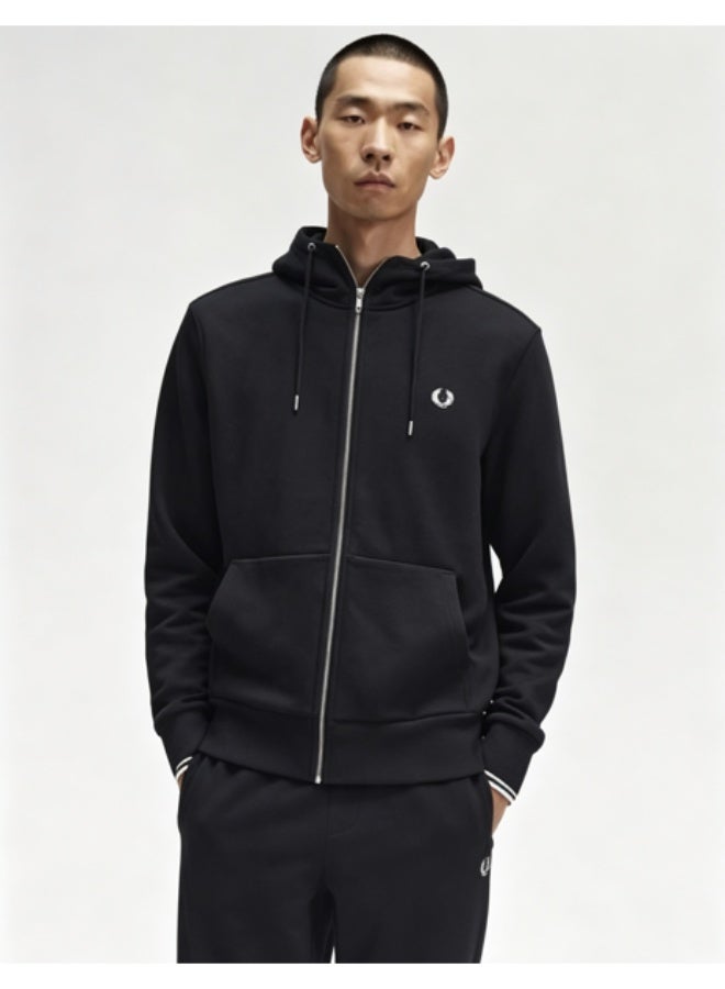 FRED PERRY Zip-up Long Sleeve Hoodie, Embroidered Sports Jacket - Image 1