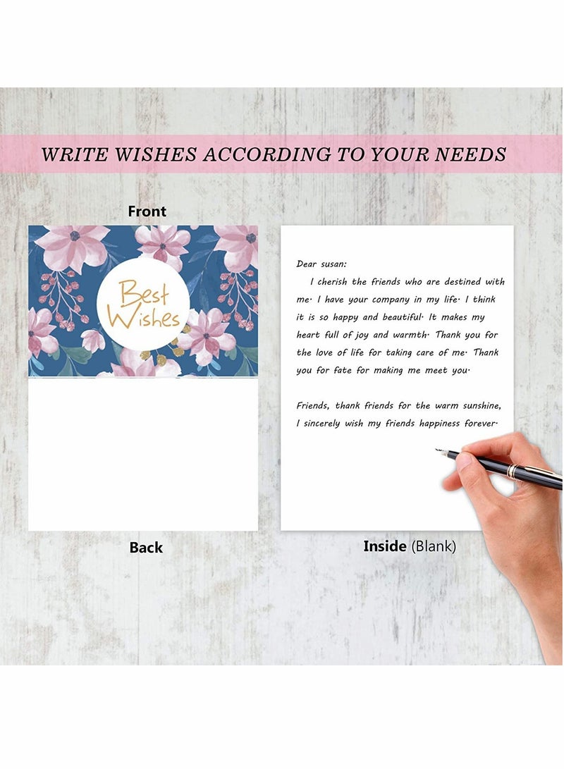 12 Pack Floral Folding Greeting Cards with Envelopes, Assorted Blank Notecards for Baby Showers, Weddings, and All Occasions, Perfect for Adults and Kids - Image 3