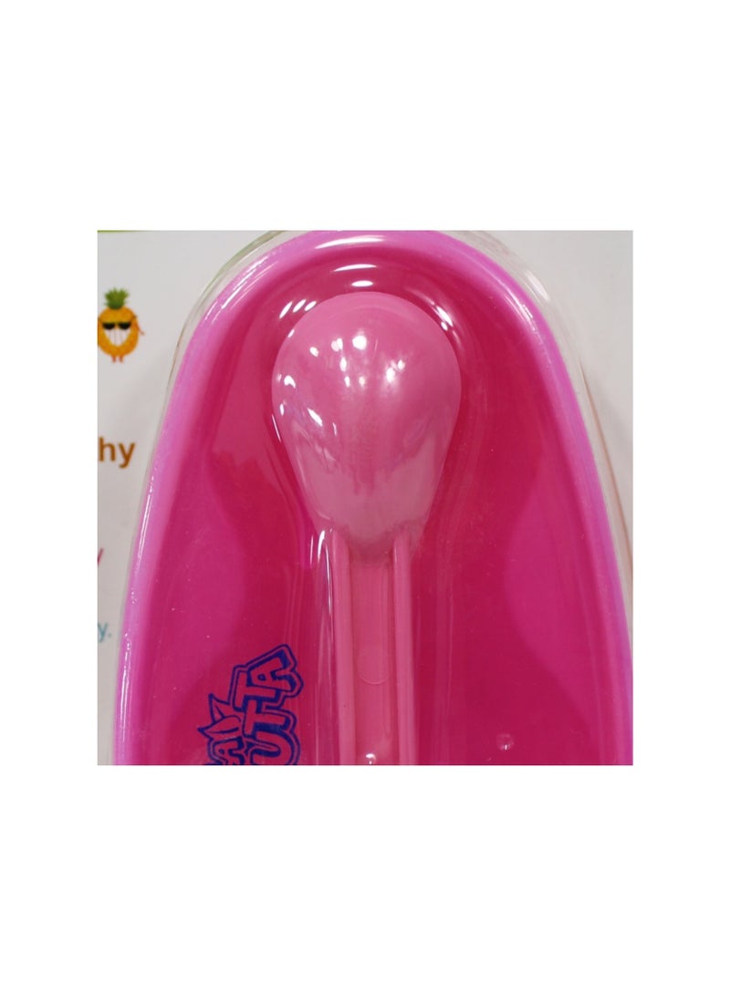 La Frutta Baby Plate and Spoon Set – Fuchsia - Image 3