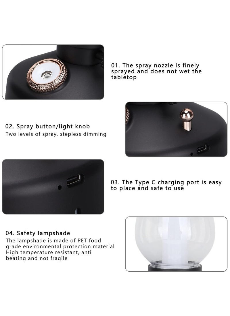 ELTRAZONE Vintage Lamp Humidifier – USB Cool Mist Humidifier with LED Night Light | Retro Style Air Diffuser for Bedroom, Office, Car | Quiet Operation, Compact Design for Moisture Balance, Aromatherapy, and Ambient Lighting – Portable & Stylish  - Image 5