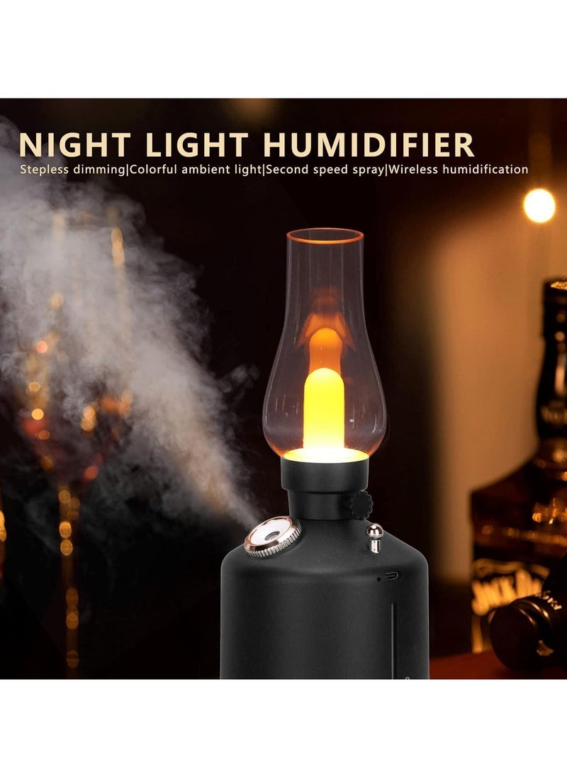 ELTRAZONE Vintage Lamp Humidifier – USB Cool Mist Humidifier with LED Night Light | Retro Style Air Diffuser for Bedroom, Office, Car | Quiet Operation, Compact Design for Moisture Balance, Aromatherapy, and Ambient Lighting – Portable & Stylish  - Image 3