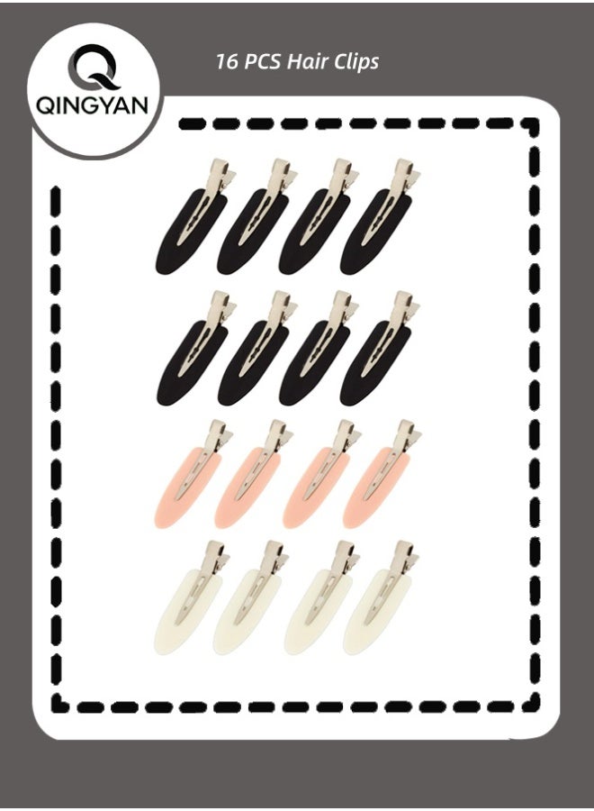 QINGYAN 16 PCS Hair Clips No Bend Curl Pin Clips No Crease Hair Clips for Makeup - Image 1