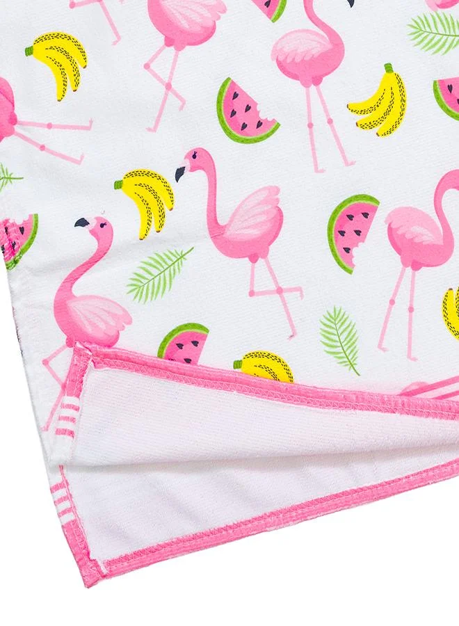 babyqlo Flamingo Fruit Print Beach Poncho Towel