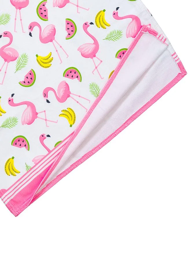 babyqlo Flamingo Fruit Print Beach Poncho Towel