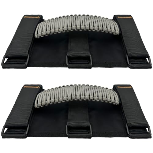 KKIKK Paracord Jeep Grab Handles 2 Pack Jeep Wrangler Roll Bar Grab Handles for JK TJ JL CJ YJ JKU JLU and Gladiator JT Wrangler Hardware Handle for 19552023 Modles - Image 1