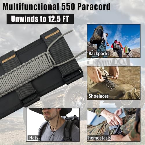 KKIKK Paracord Jeep Grab Handles 2 Pack Jeep Wrangler Roll Bar Grab Handles for JK TJ JL CJ YJ JKU JLU and Gladiator JT Wrangler Hardware Handle for 19552023 Modles - Image 3