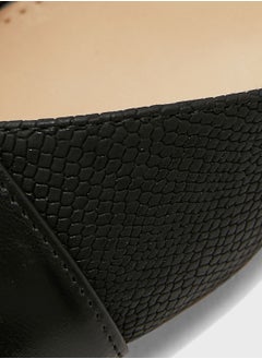 ELLA Contrast Texture Slingback Pointed Kitten Heel Pu  - Image 4