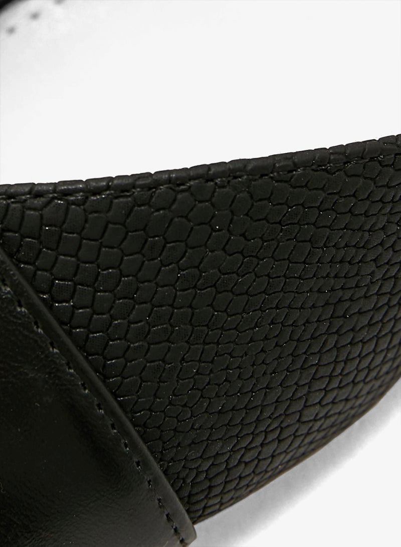 ELLA Contrast Texture Slingback Pointed Kitten Heel Pu - Image 4