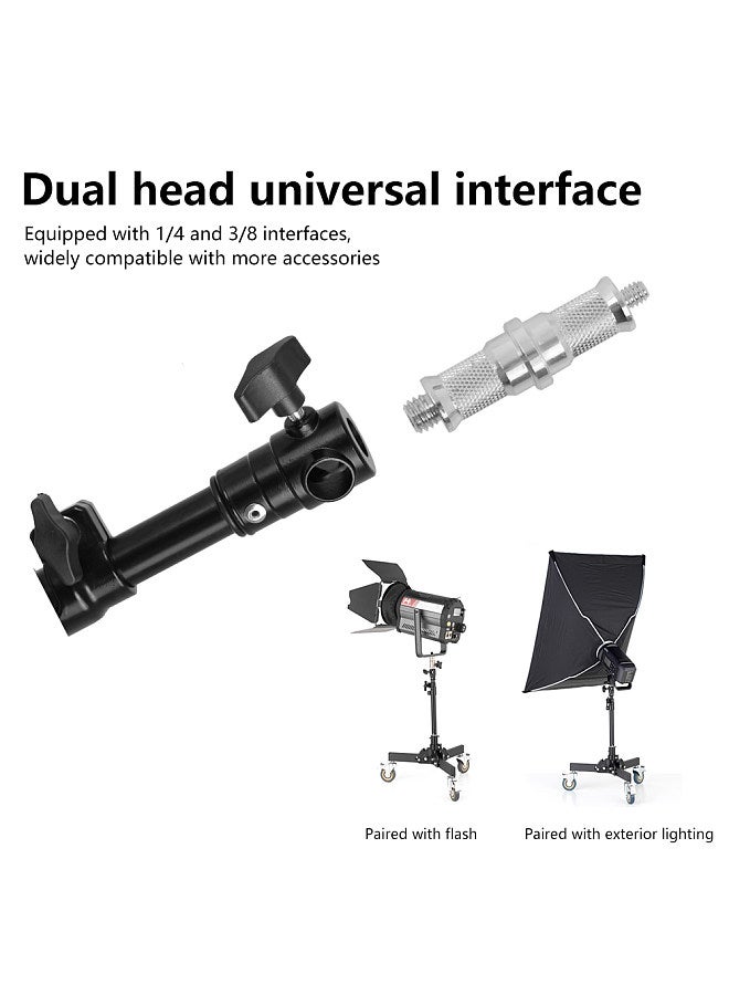 78.5cm/30.9in Adjustable Tripod Stand Video Light Stand 2-section 50kg/110lbs Load Capacity with Wheel Base Universal Interface 1/4in & 3/8in Threaded Hole for Video LED Light Phone Holder Camera  - Image 5