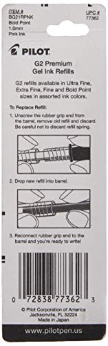 Pilot, G2 Gel Ink Refills, Bold Point 1 mm, Pink, Pack of 2 - Image 2