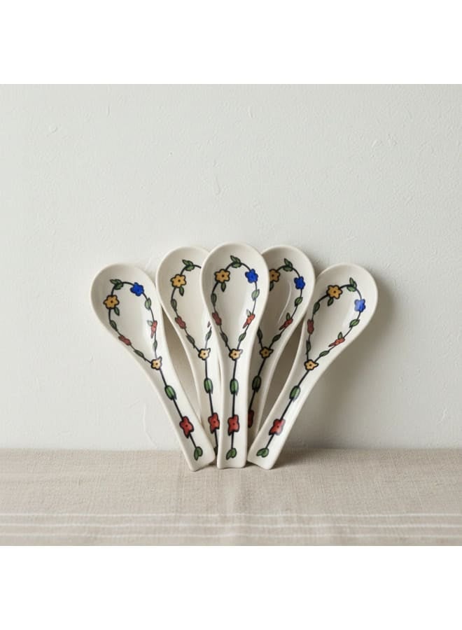 Home Pro Floral Porcelain Spoon-Multicolour - Image 2