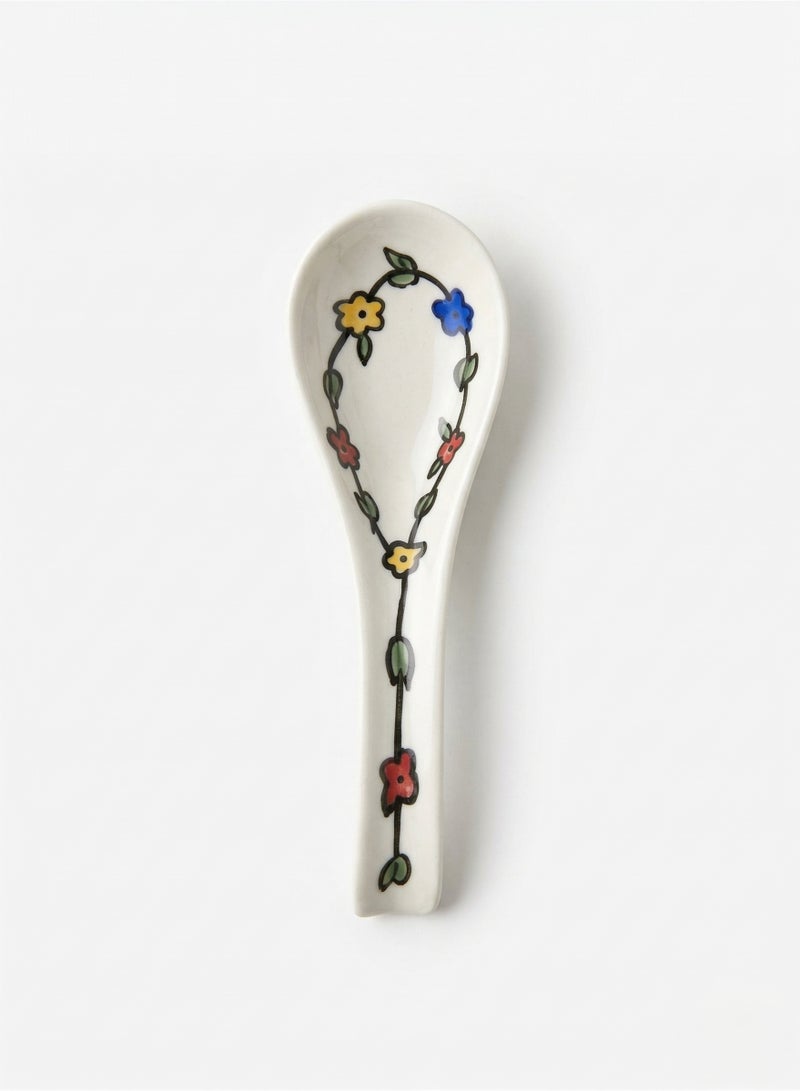 Home Pro Floral Porcelain Spoon-Multicolour - Image 1