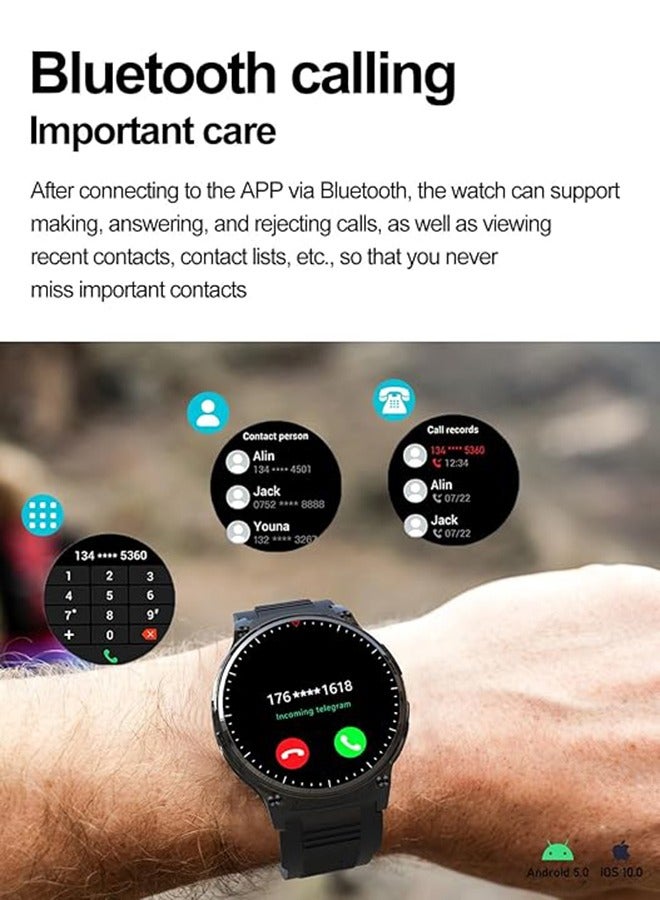 رولستيمي ساعة ذكية للرجال في الهواء الطلق ساعة ذكية للرجال مع مصباح ليد جيب البوصلة النشاط جهاز تعقب للياقة البدنية الفضة الفولاذ المقاوم للصدأ ساعة ذكية ل أندريود يوس - Image 3