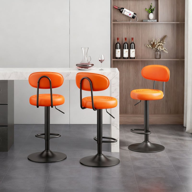 شاربدو كرسي بار 4PCS ، كرسي مستدير صغير عالي الظهر ، كرسي بار عالي قابل للتعديل مريح مع 360 درجة دوار مثالي للمطبخ المنزلي مقابل الطعام كرسي مساند القدم العالي - Image 4