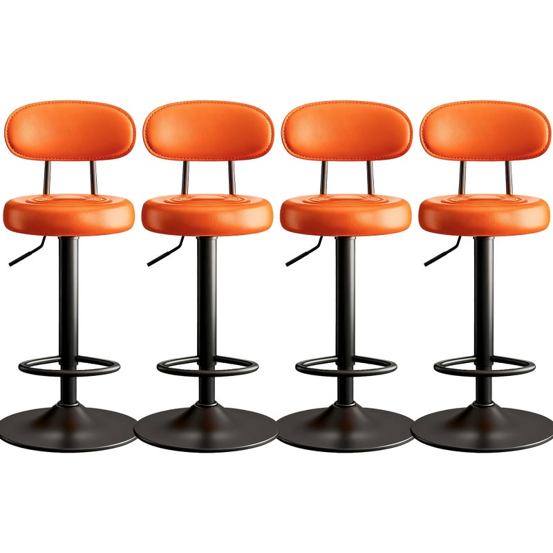 شاربدو كرسي بار 4PCS ، كرسي مستدير صغير عالي الظهر ، كرسي بار عالي قابل للتعديل مريح مع 360 درجة دوار مثالي للمطبخ المنزلي مقابل الطعام كرسي مساند القدم العالي - Image 1