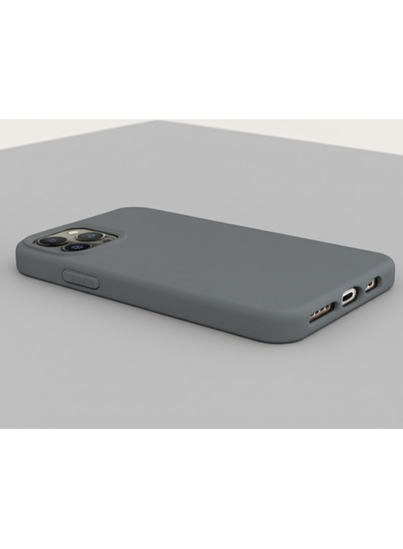 أكسسور  جراب iPhone 12 Pro Max مقاس 6.7 بوصة - غطاء سيليكون رمادي ناعم الملمس مقاوم للصدمات، نحيف التصميم، مقاوم للخدش، جراب حماية متين لهاتف Apple iPhone 12 Pro Max - Image 3