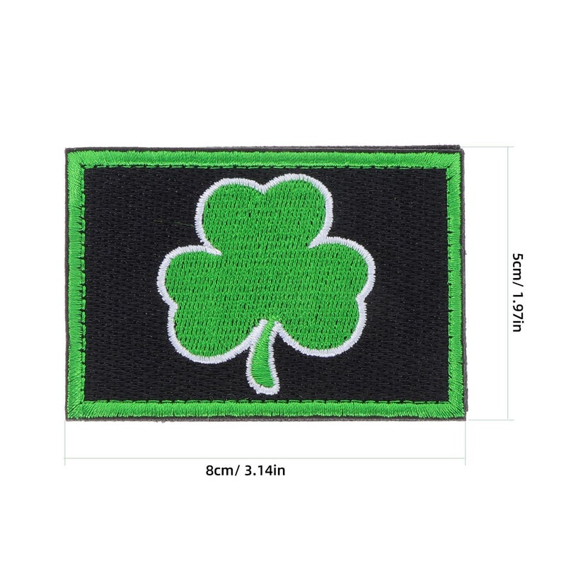 Lucky Leaf Embroidery Patches 2 Pack Black Khaki Appliques for Clothing Backpacks DIY Crafts - Image 3