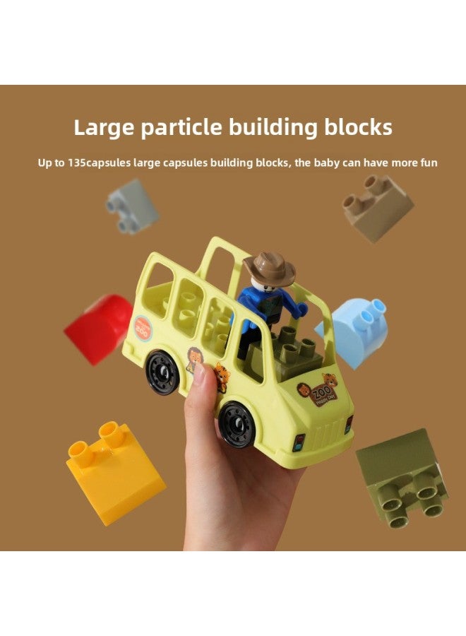 Building Block Puzzle Assembled Boys And Girls Intelligence Brain Assembled Toys Children Compatible With Lego Large Particle Scenes-Color:183PCs Color Box Version Of Rail Car Building Blocks [35005B]]