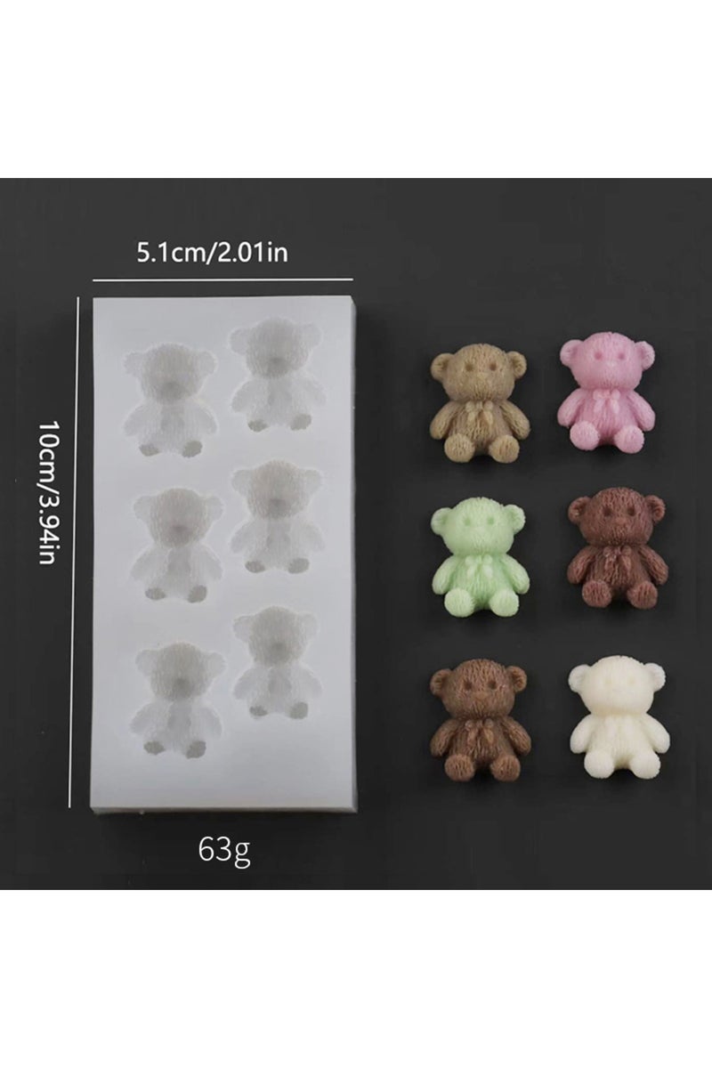 قالب سيليكون جديد على شكل دب صغير محبوك، قطعة واحدة، لتزيين الخبز بالشوكولاتة والسكر