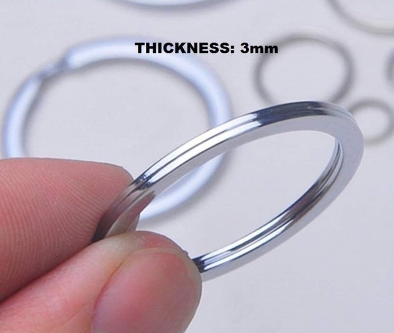 Kidultz Silver Plated Alloy Keyring Keychain Rings with Chain and Connecting Ring - Heavy Duty Glossy Finish Silver Plated Keychains Rings for DIY Crafts and Other Purposes (Pack of 10) - Image 5